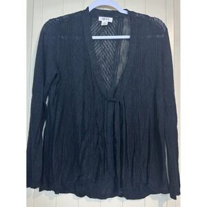 Style Co Linen Blend Open knit‎ tie front Cardigan Lightweight sz S GUC